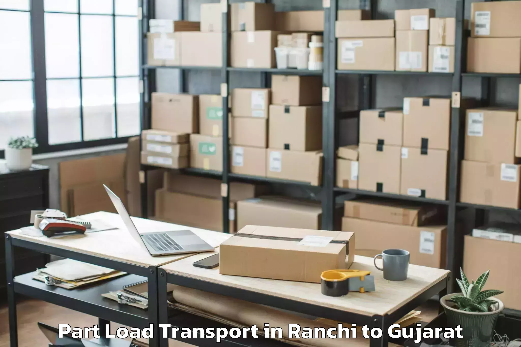 Affordable Ranchi to Vaghodia Ina Part Load Transport